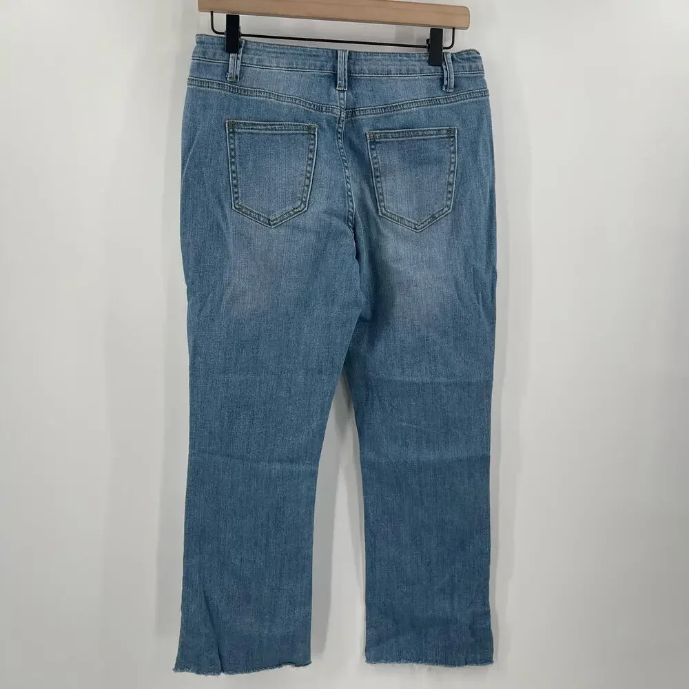 J.O.A. Jeans SZ 28 NWT Blue Denim Cutoff Cropped Cotton Stretch Just One Answer